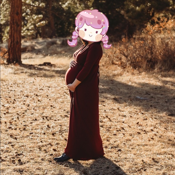 maternity dress with adjustable waistband - Picture 3 of 4